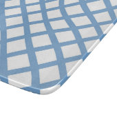 Blauw Wit Harlequin Diamond Stripe Patroon Snijplank (Hoek)