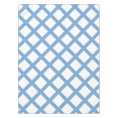 Blauw Wit Harlequin Diamond Stripe Patroon Tafelkleed (Voorkant)