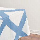 Blauw Wit Harlequin Diamond Stripe Patroon Tafelkleed (Voorbeeld)