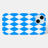 Blauw Wit Harlequin Diamonds Checkers Ontwerp Case-Mate iPhone Case (Achterkant (horizontaal))