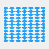 Blauw Wit Harlequin Diamonds Checkers Ontwerp Fleece Deken (Voorkant (Horizontaal))