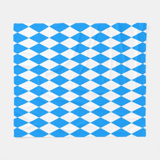Blauw Wit Harlequin Diamonds Checkers Ontwerp Fleece Deken (Voorkant (Horizontaal))