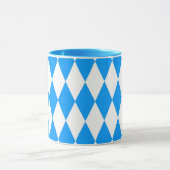 Blauw Wit Harlequin Diamonds Checkers Ontwerp Mok (Midden)