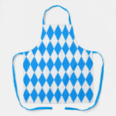 Blauw Wit Harlequin Diamonds Checkers Ontwerp Schort (Voorkant)