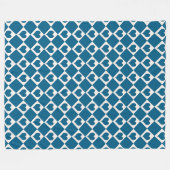 Blauw Wit Hart Schachbrett Patroon Fleece Deken (Voorkant (Horizontaal))