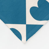 Blauw Wit Hart Schachbrett Patroon Fleece Deken (Hoek)