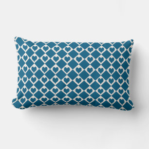 Blauw-wit hartcontrolepatroon kussen