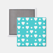 Blauw-wit hartpatroon magneet (Voorkant / Achterkant)