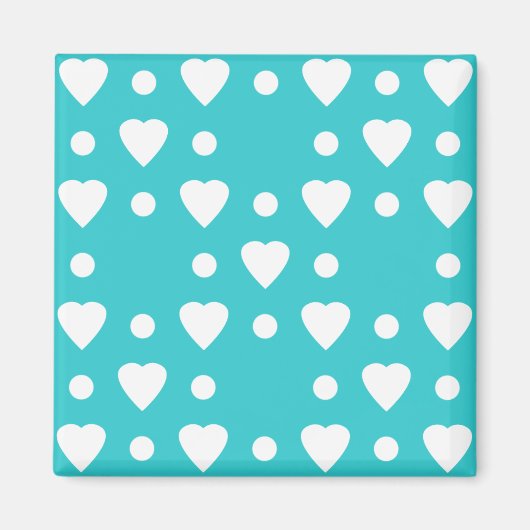 Blauw-wit hartpatroon magneet (Voorkant)