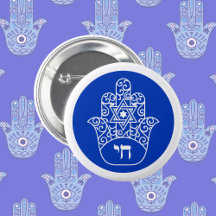 Blauw-wit Hebreeuws Chai Hamsa