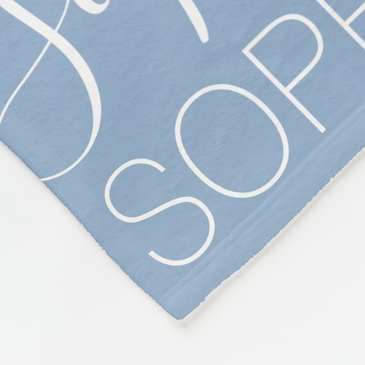 Blauw wit Herhalend Aangepaste Naam Fleece Deken (Hoek)