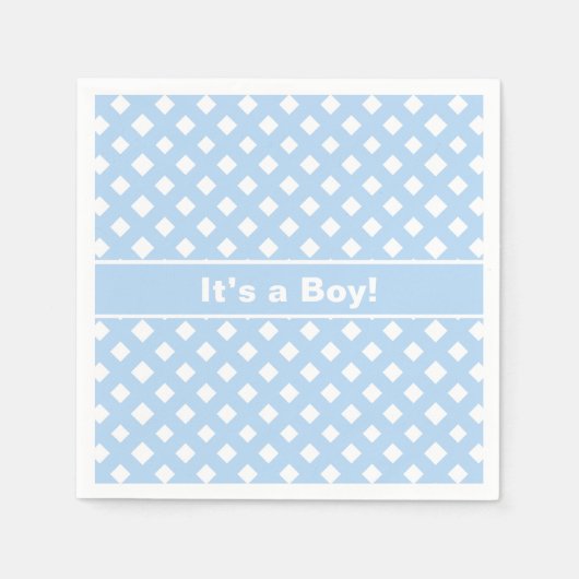 Blauw & Wit Het is een Jongen Baby shower Servet (Voorkant)