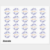 Blauw & Wit Hibiscus Bloemen Partij Sticker (Vel)