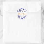 Blauw & Wit Hibiscus Bloemen Partij Sticker (Tas)