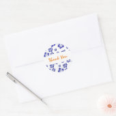 Blauw & Wit Hibiscus Bloemen Partij Sticker (Envelop)