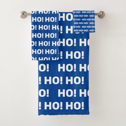 Blauw Wit Ho Ho Ho Kerstvakantie Bad Handdoek (Insitu)