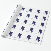 BLAUW-WIT HOCKEY CADEAUPAPIER (Uitgerold)