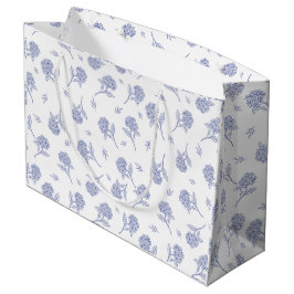 Blauw & Wit Hortensia Botanisch Toile Patroon Groot Cadeauzakje