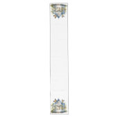 BLAUW WIT HUISJE MET GELE VLINDERS LANGE TAFELLOPER (Voorkant)