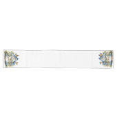 BLAUW WIT HUISJE MET GELE VLINDERS LANGE TAFELLOPER (Horizontaal)