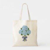 Blauw & Wit Hydrangea, Grandmillienial Chic Tas (Achterkant)