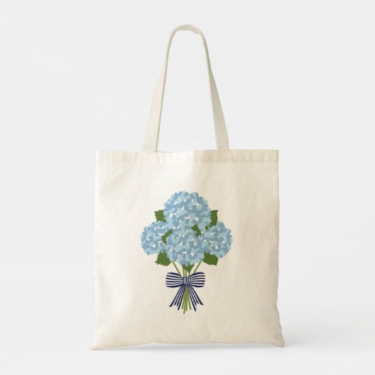 Blauw & Wit Hydrangea, Grandmillienial Chic Tas (Achterkant)