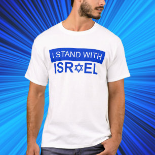 Blauw-wit Ik sta met Israël T-shirt