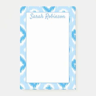 Blauw & Wit Ikat Block Print Aangepast Post-it® Notes