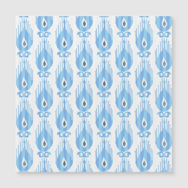 Blauw Wit Ikat Patroon Ontwerp (Voorkant)