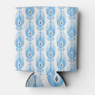Blauw Wit Ikat Patroon Ontwerp Blikjeskoeler