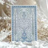 Blauw Wit Iznik Tegel geïnspireerd Moslim Bruiloft Kaart