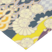 Blauw Wit Japans Kimono Bloemen Katoen Dineren Tafelkleed (Gekanteld)