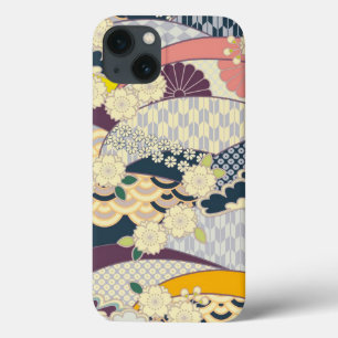  Blauw Wit Japans Kimono Sakura Floral Case-Mate iPhone Case