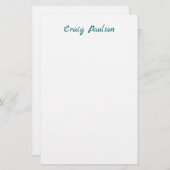 Blauw Wit Jouw naam Unieke Speciale Minimalist Briefpapier (Voorkant / Achterkant)