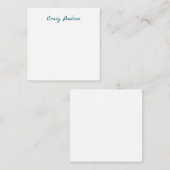 Blauw Wit Jouw naam Unieke Speciale Minimalist Notitiekaartje (Voorkant / Achterkant)