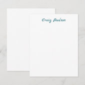 Blauw Wit Jouw naam Unieke Speciale Minimalist RSVP Kaartje (Voorkant / Achterkant)