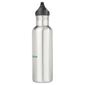 Blauw Wit Jouw naam Unieke Speciale Minimalist Waterfles (Rechts)