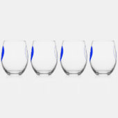 Blauw & Wit K-Hart Stemless wijnglazen Wijnglas Zonder Voet (Links)