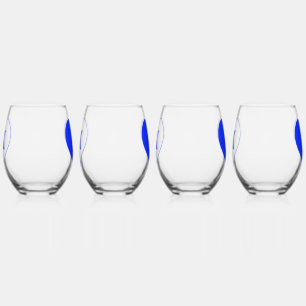 Blauw & Wit K-Hart Stemless wijnglazen Wijnglas Zonder Voet