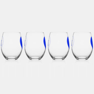 Blauw & Wit K-Hart Stemless wijnglazen Wijnglas Zonder Voet