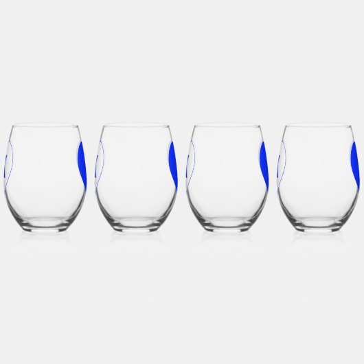 Blauw & Wit K-Hart Stemless wijnglazen Wijnglas Zonder Voet (Rechts)