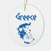 Blauw-wit kaart van Griekenland Keramisch Ornament (Links)