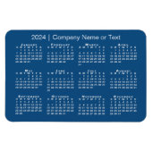 Blauw-wit kalender 2024 met aangepaste tekst magneet (Horizontaal)