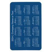 Blauw-wit kalender 2024 met aangepaste tekst magneet (Verticaal)