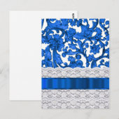 Blauw & wit kant briefkaart (Voorkant / Achterkant)