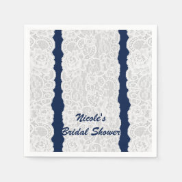 Blauw & Wit Kant Helder Elegant Landelijke Feest Servetten