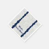 Blauw & Wit Kant Heldere Elegante Rustieke Partij Servetten (Hoek)