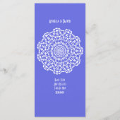  blauw wit kanten patroon gepersonaliseerd programmakaart (Achterkant)