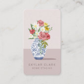 Blauw & Wit Keramisch Vaas Boeket, Home Staging Visitekaartje (Voorkant)