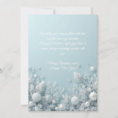 Blauw & Wit Kerst Elegant Wenskaart Feestdagenkaart (Voorkant)